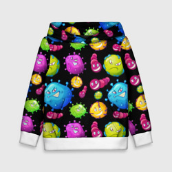 Детская толстовка 3D Смешные бактерии  паттерн