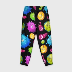 Детские брюки 3D Смешные бактерии  паттерн