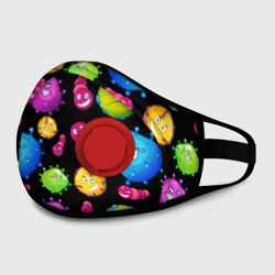 Маска из неопрена Смешные бактерии  паттерн