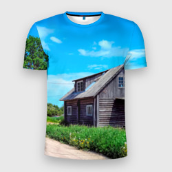 Дом в деревне – Мужская футболка 3D Slim с принтом купить со скидкой в -9%