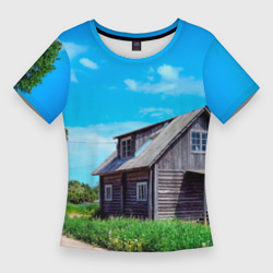 Дом в деревне – Женская футболка 3D Slim с принтом купить