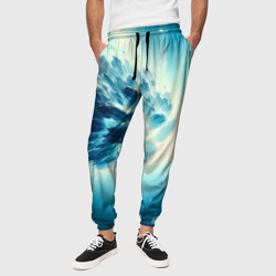 Неоновая комета - нейросеть – Мужские брюки 3D с принтом купить