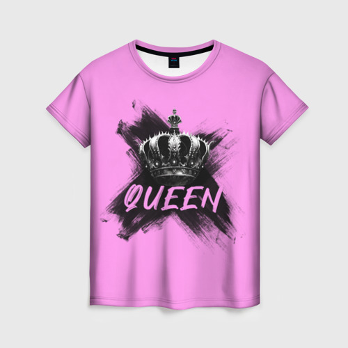 Женская футболка с принтом Королева - корона, вид спереди №1