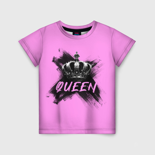 Детская футболка с принтом Королева - корона, вид спереди №1