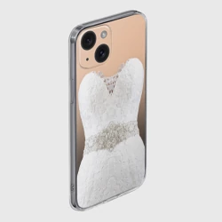 Чехол для iPhone 15 силиконовый с защитой камеры Свадебное платье - невеста - фото 2