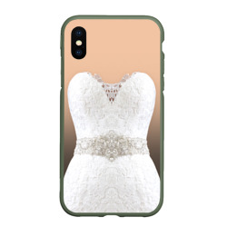 Чехол для iPhone XS Max матовый Свадебное платье - невеста