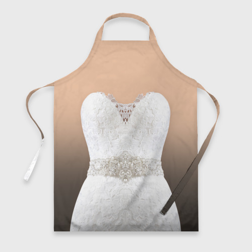 Фартук с принтом Свадебное платье - невеста, вид спереди №1