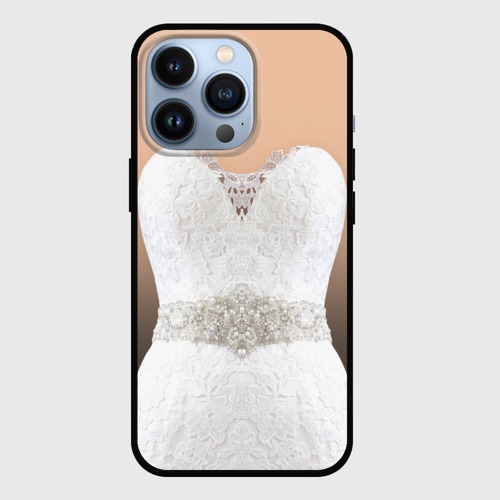 Чехол для iPhone 13 Pro с принтом Свадебное платье - невеста, вид спереди №1