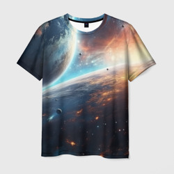 Космос и    планеты – Мужская футболка 3D с принтом купить со скидкой в -26%