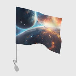 Космос и    планеты – Флаг для автомобиля с принтом купить