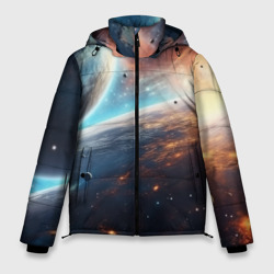 Космос и    планеты – Мужская зимняя куртка 3D с принтом купить