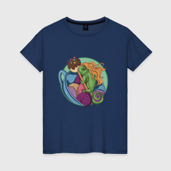Хамелеон сладкоежка – Женская футболка хлопок с принтом купить со скидкой в -20%