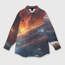 Млечный путь космос – Мужская рубашка oversize 3D с принтом купить