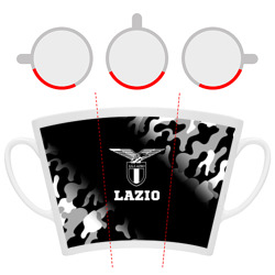 Кружка с принтом Lazio sport на темном фоне для любого человека, вид спереди №6. Цвет основы: белый