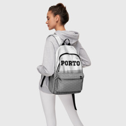 Рюкзак с принтом Porto sport на светлом фоне посередине для любого человека, вид спереди №4. Цвет основы: белый