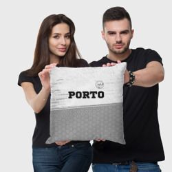 Подушка с принтом Porto sport на светлом фоне посередине для любого человека, вид спереди №2. Цвет основы: 3d (велсофт)