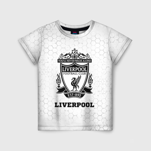 Детская футболка с принтом Liverpool sport на светлом фоне, вид спереди №1