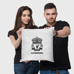 Подушка с принтом Liverpool sport на светлом фоне для любого человека, вид спереди №2. Цвет основы: 3d (велсофт)