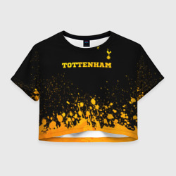 Tottenham - gold gradient посередине – Женская футболка Crop-top 3D с принтом купить