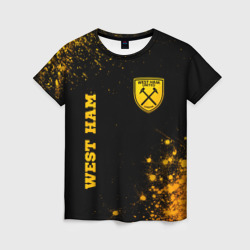 West Ham - gold gradient вертикально – Женская футболка 3D с принтом купить со скидкой в -26%