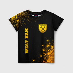 West Ham - gold gradient вертикально – Детская футболка 3D с принтом купить со скидкой в -33%