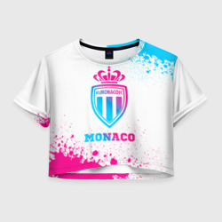 Monaco neon gradient style – Женская футболка Crop-top 3D с принтом купить