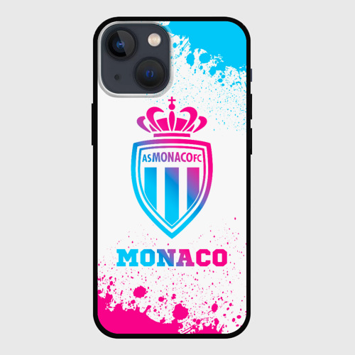 Чехол для iPhone 13 mini с принтом Monaco neon gradient style, вид спереди №1