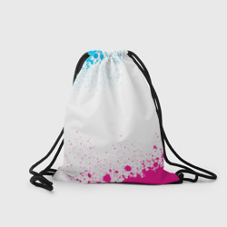 Рюкзак с принтом Monaco neon gradient style для любого человека, вид сзади №1. Цвет основы: белый