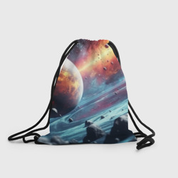 Объемный космос и  планеты – Рюкзак-мешок 3D с принтом купить со скидкой в -25%