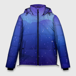 Синий космос и звезды  – Мужская зимняя куртка 3D с принтом купить