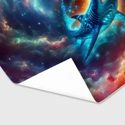 Бумага для упаковки 3D Космическая неоновая акула - нейросеть - фото 2