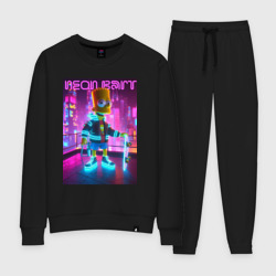 Neon Bart - with skateboard  ai art fantasy – Женский костюм хлопок с принтом купить со скидкой в -9%