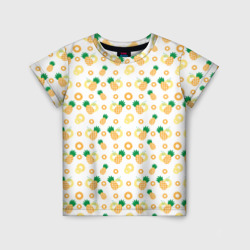 Сочные ананасы и кусочки ананасов – Детская футболка 3D с принтом купить со скидкой в -33%