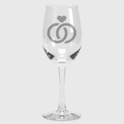 Обручальные кольца - любовь – Бокал для вина с принтом купить со скидкой в -12%