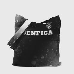 Шоппер с принтом Benfica sport на темном фоне посередине для любого человека, вид спереди №3. Цвет основы: белый