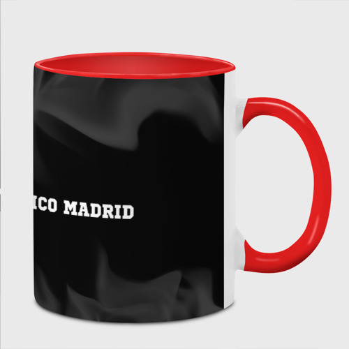 Кружка с полной запечаткой с принтом Atletico Madrid sport на темном фоне по-горизонтали, вид спереди №1