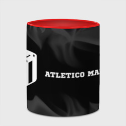 Кружка с принтом Atletico Madrid sport на темном фоне по-горизонтали для любого человека, вид спереди №4. Цвет основы: белый + красный