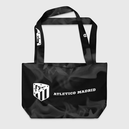 Пляжная сумка с принтом Atletico Madrid sport на темном фоне по-горизонтали, вид спереди №1