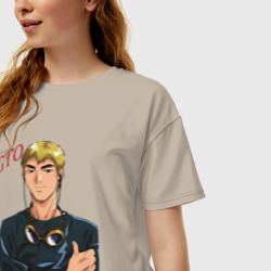 Женская футболка хлопок Oversize Эйкити Онидзука учитель - фото 2