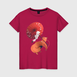 Собиратель цветов под кровавым дождем – Женская футболка хлопок с принтом купить