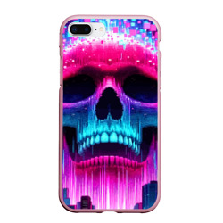 Pixel skull blast brain - cyber city ai art – Чехол для iPhone 7Plus/8 Plus матовый с принтом купить