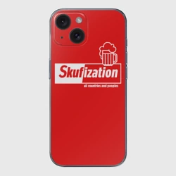 Чехол для iPhone 15 силиконовый с защитой камеры Скуфизация всех стран и народов 