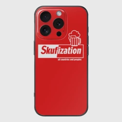 Чехол для iPhone 16 Pro силиконовый с защитой камеры Скуфизация всех стран и народов