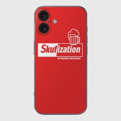 Чехол для iPhone 16 силиконовый с защитой камеры Скуфизация всех стран и народов 