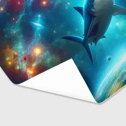 Бумага для упаковки 3D Большая белая акула в космическом пространстве - фото 2