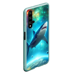 Чехол для Honor 20 Большая белая акула в космическом пространстве - фото 2