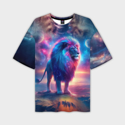 Space lion - ai art fantasy – Мужская футболка oversize 3D с принтом купить со скидкой в -50%