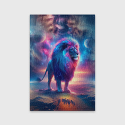 Обложка для паспорта матовая кожа Space lion - ai art fantasy