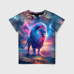 Space lion - ai art fantasy – Детская футболка 3D с принтом купить со скидкой в -33%