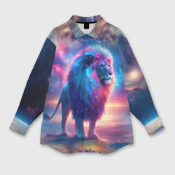 Space lion - ai art fantasy – Женская рубашка oversize 3D с принтом купить